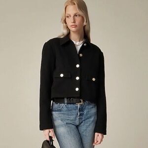 J.Crew Cropped Lady Jacket Black Size Medium NWT